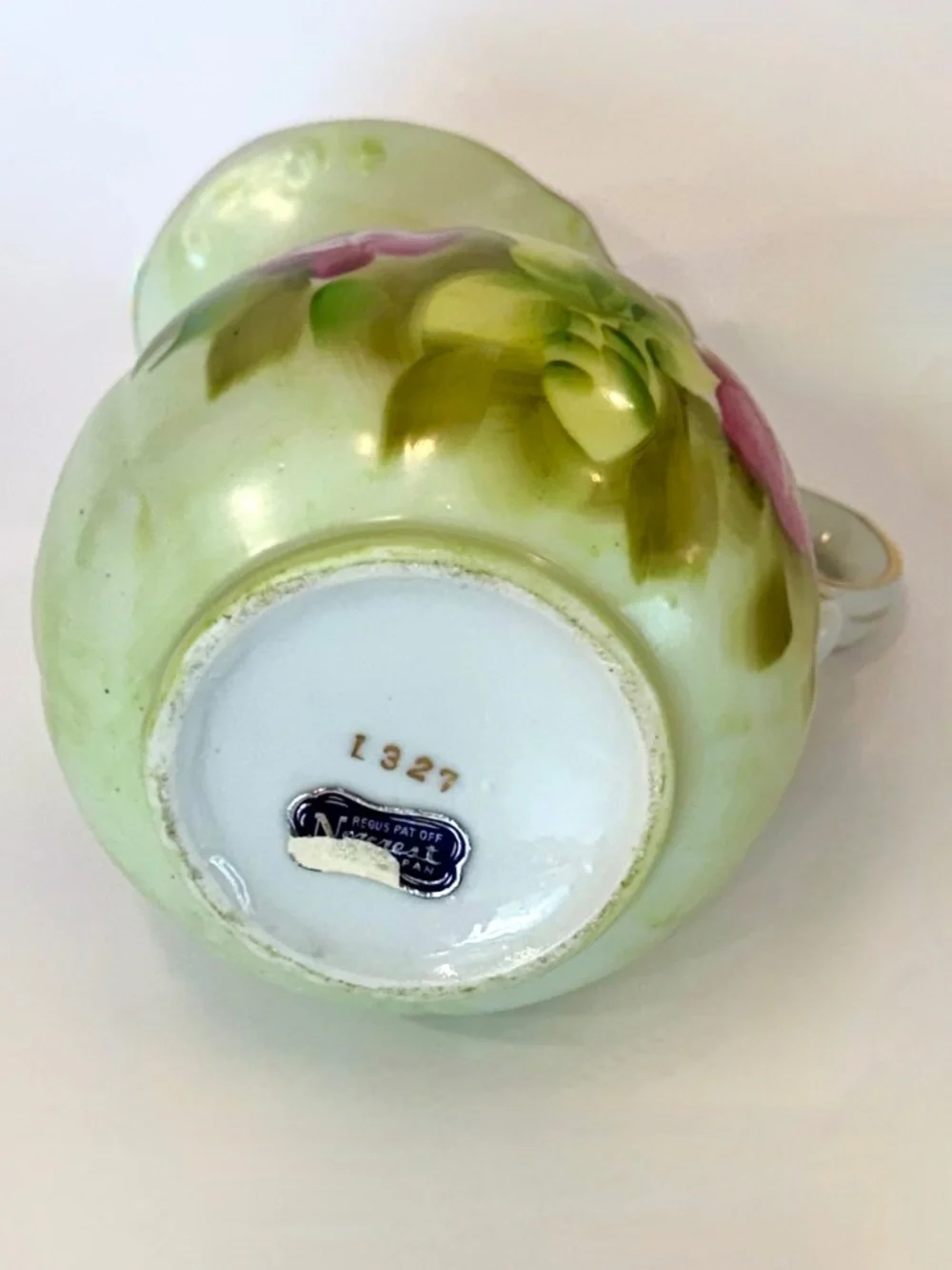 Vintage 1950 Norcrest Japan Hand Painted Cabbage Rose 5